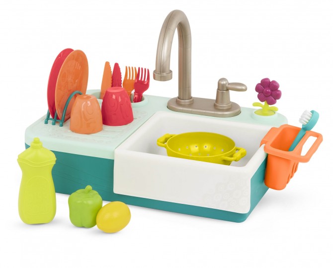 Zlew z działającym kranem i akcesoriami B. Toys - Splash-n-Scrub Sink